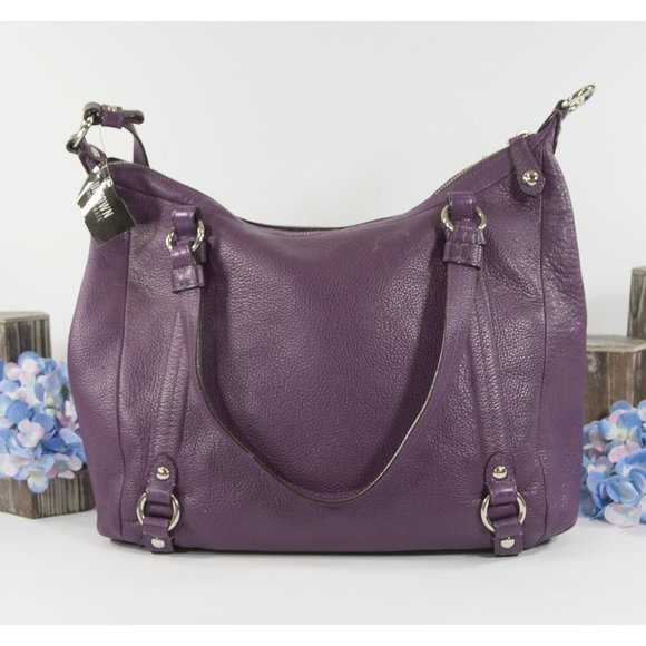 Coach 17599 Purple Leather Alexandra Satchel - Picture 6 of 7